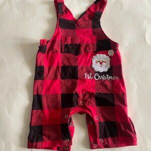 Baby Buffalo Plaid “1st Christmas” Romper
